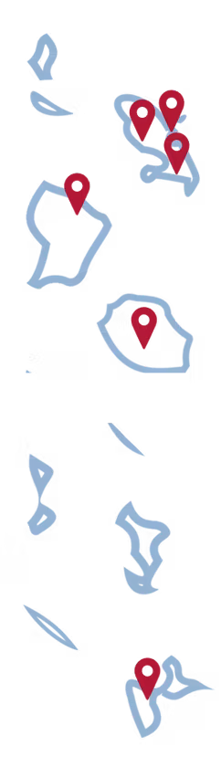 Carte des DOM-TOM - collectivités partenaires